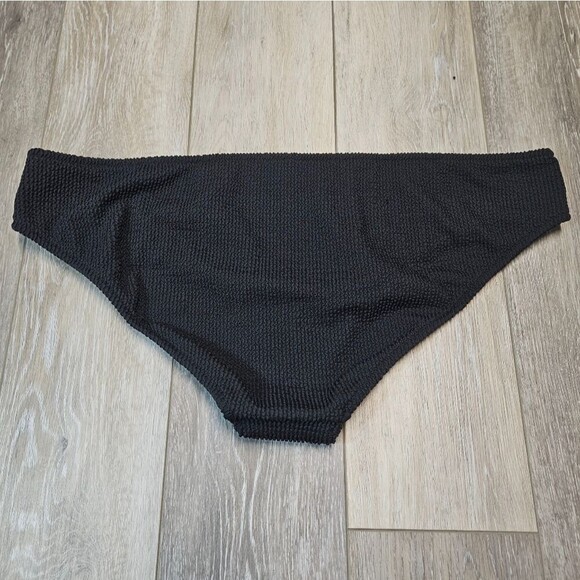 J. Crew Textured Full Coverage Bikini Bottom Black Women's 2X Plus Swim Separate - Picture 3 of 7